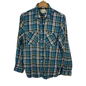 Ralph Lauren Denim & Supply Womens Utility Blue Yellow Plaid Button Down Shirt L